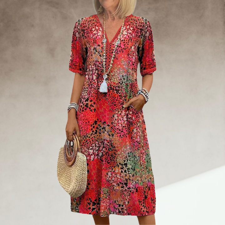 Morgane™ | Robe Midi Vibrante