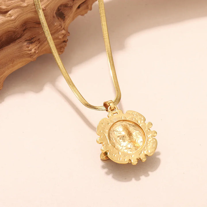 Collier Pendentif Abeille Chic en Or Turquoise