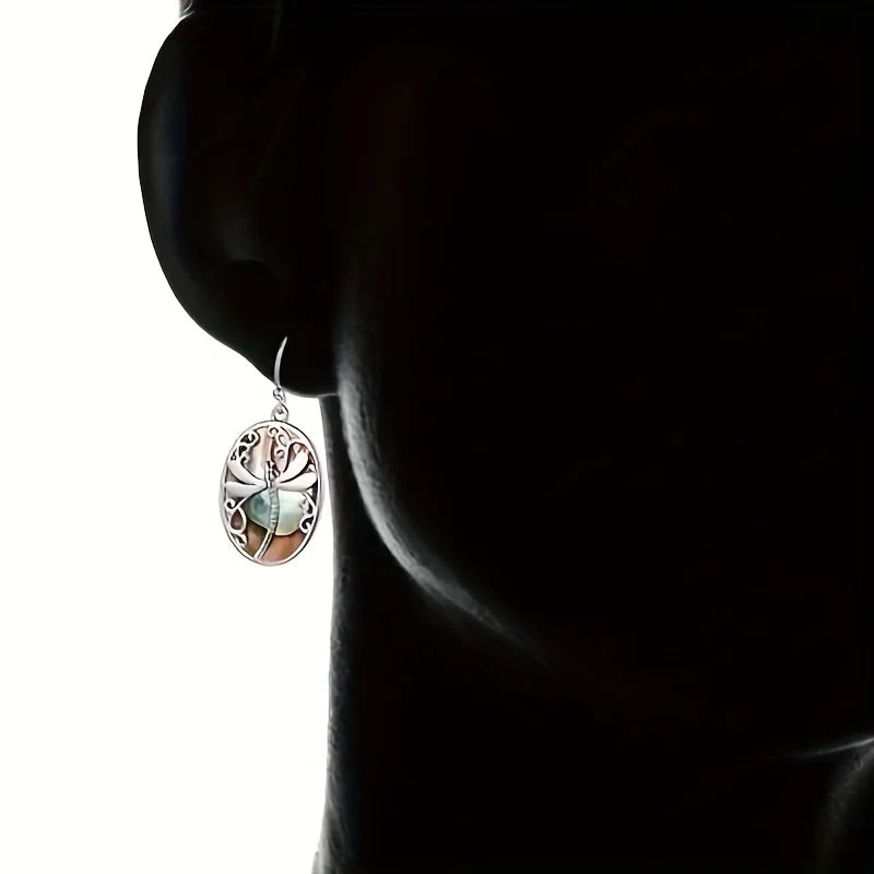 Boucles d'oreilles Libellule en Coquille d'Abalone – Symbole de Renouveau et de Grâce