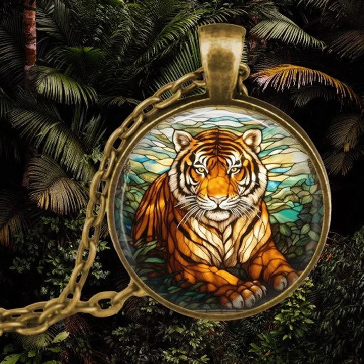 Collier Pendentif en Verre Animal Esprit de la Forêt