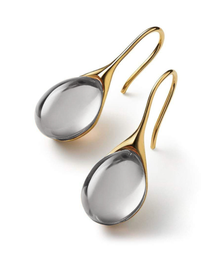 Boucles d'oreilles en cristal en or et en argent