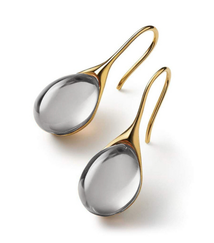 Boucles d'oreilles en cristal en or et en argent