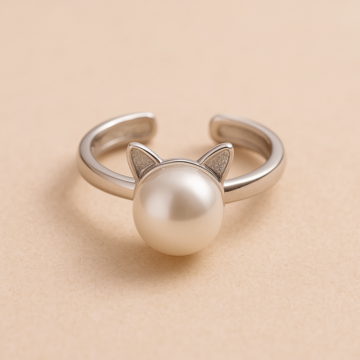 Magnifique collier de chat en perles avec boucles d'oreilles et bague bonus