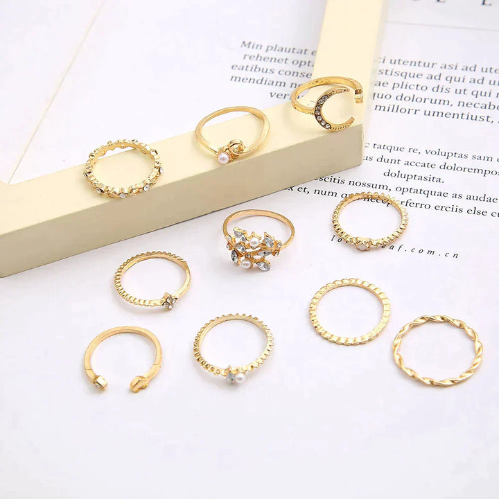 10 paires de bagues bohémiennes en argent et en or