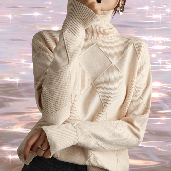 Sarah™ | Pull à col roulé en cachemire doux