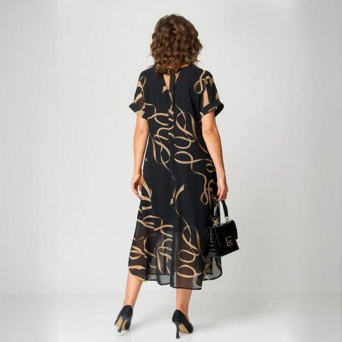 Clara | Gold Swirl Caftan Dress