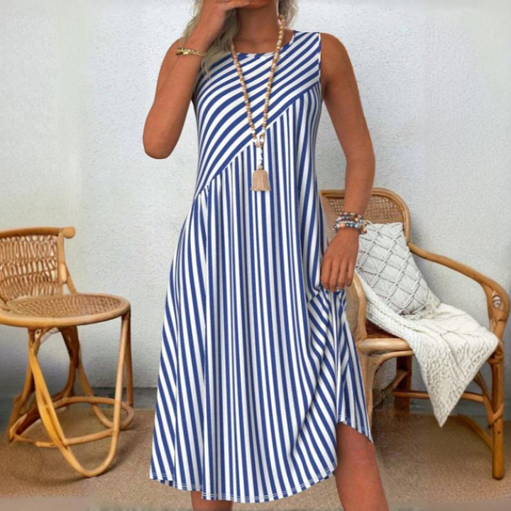 Riza | Sleeveless Striped Summer Dress