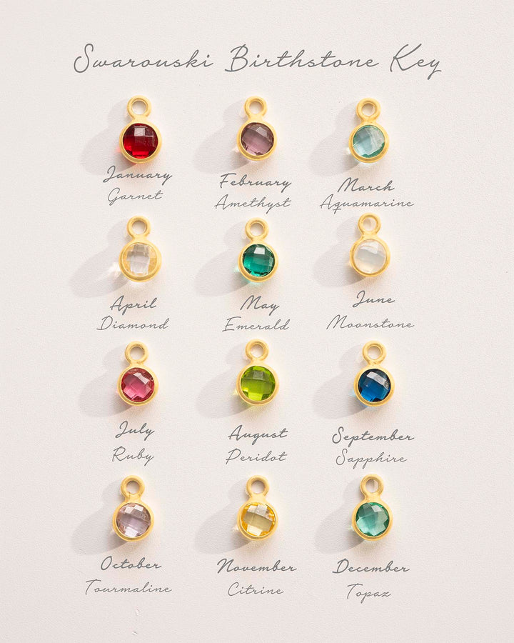 Collier Personnalisé en Lettre d'Or avec Pierre de Naissance