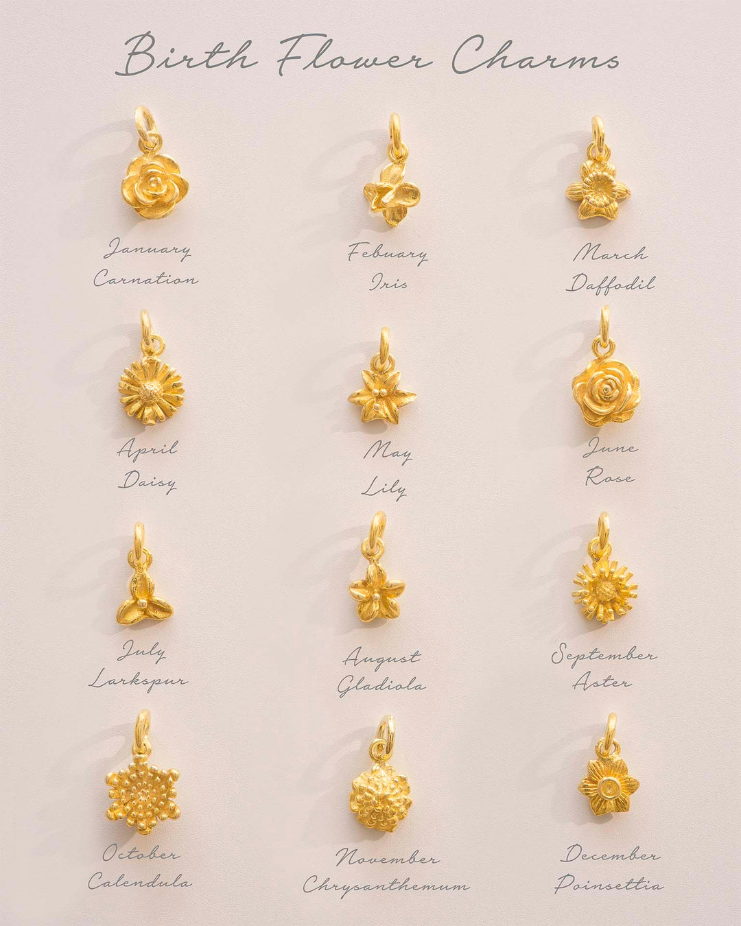 Collier Personnalisé avec Lettre en Or et Fleur de Naissance