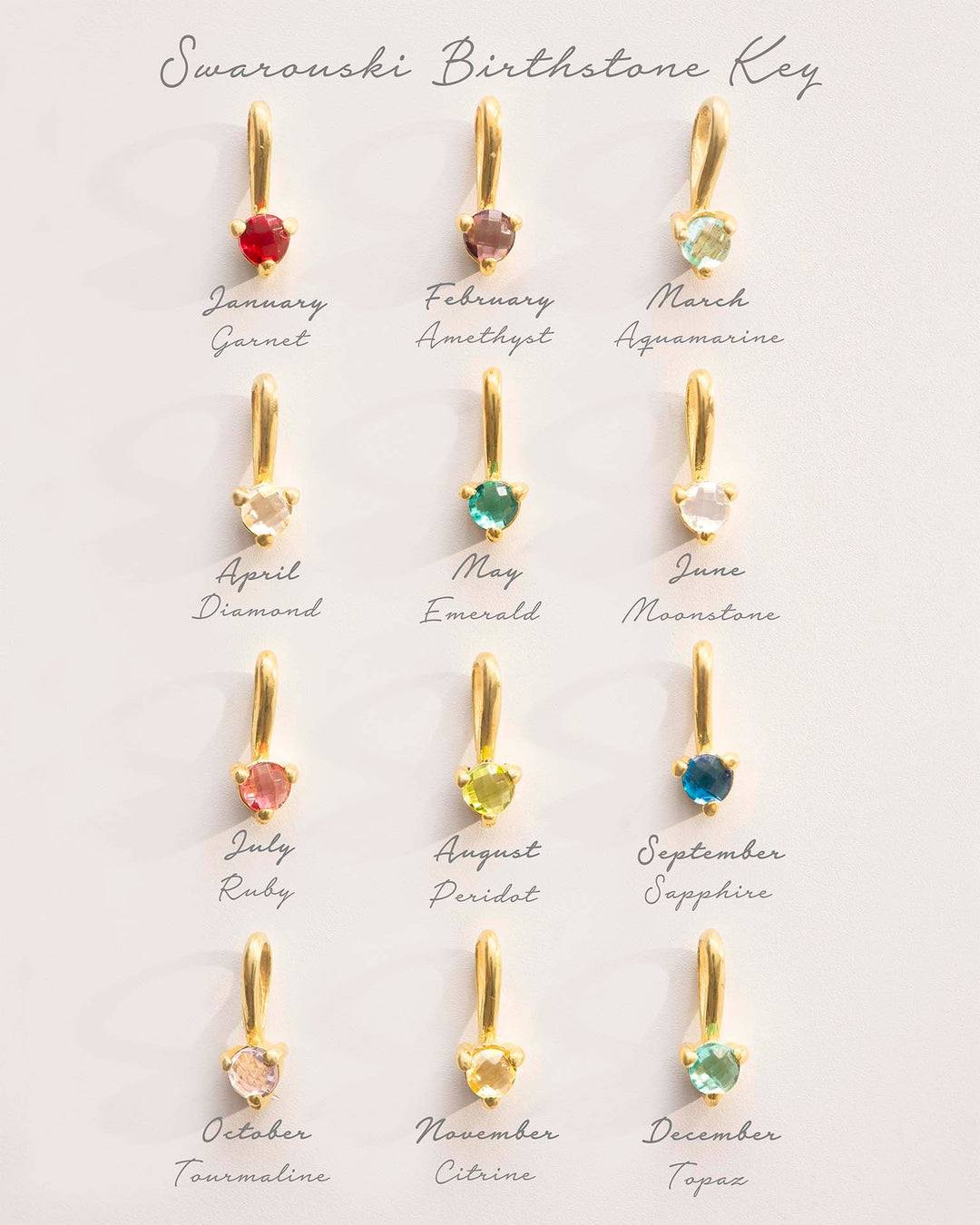 Pendentif en Pierre de Naissance en Or Personnalisé