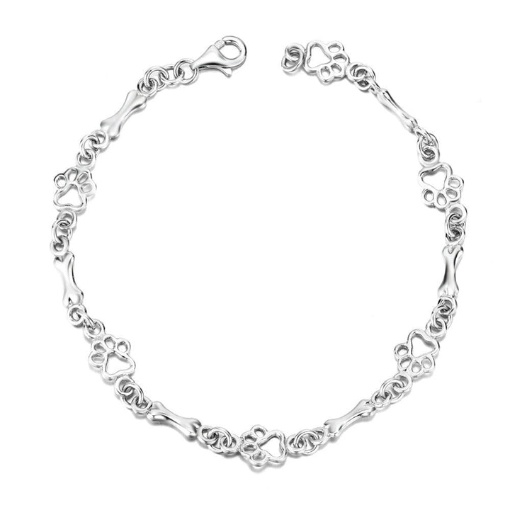 Bracelet Charms Pattes de Chien et Os en Argent Pur Édition Limitée