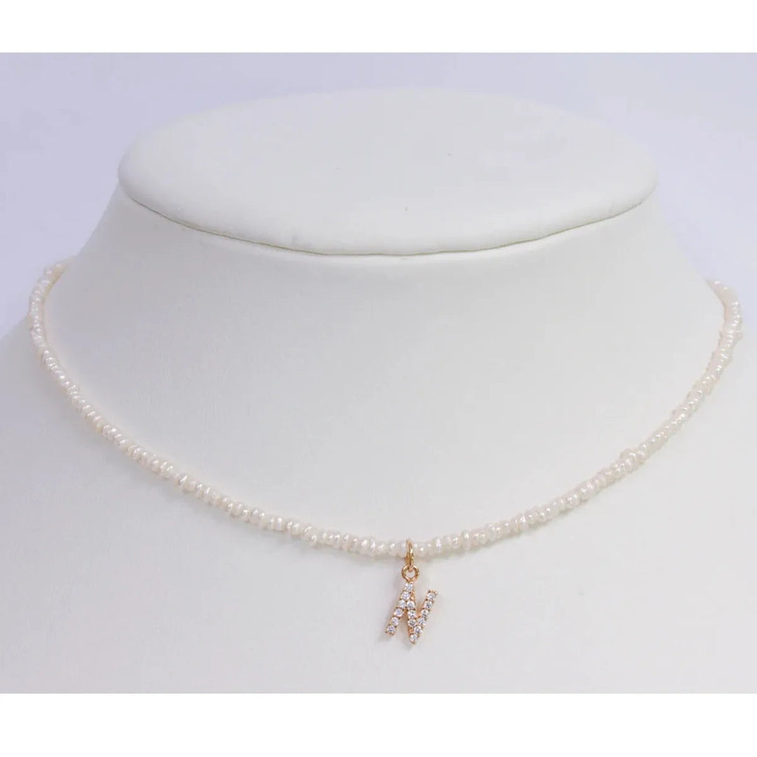 Collier Choker Initiale en Perle de Cristal Shelly®