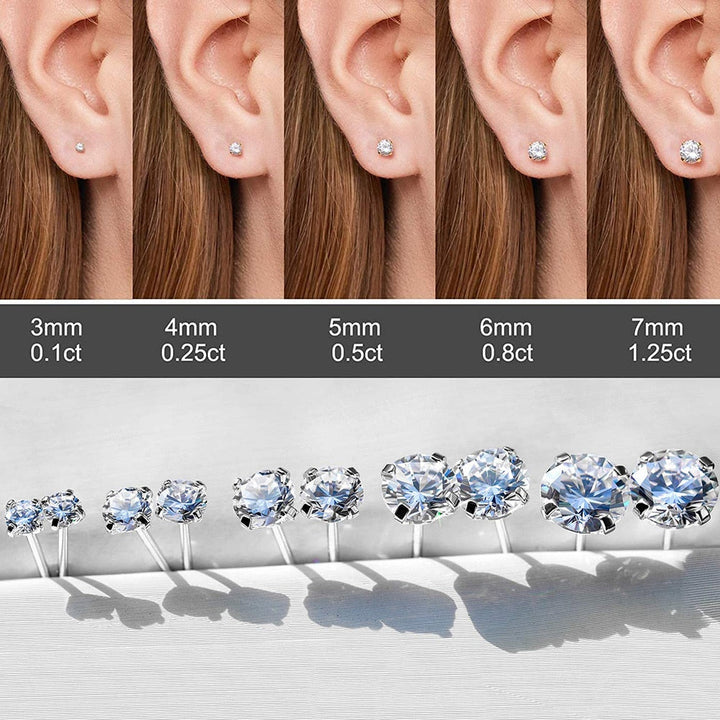 Boucles d'oreilles à clou Fae® en acier inoxydable 316L (ensemble de 5 paires)