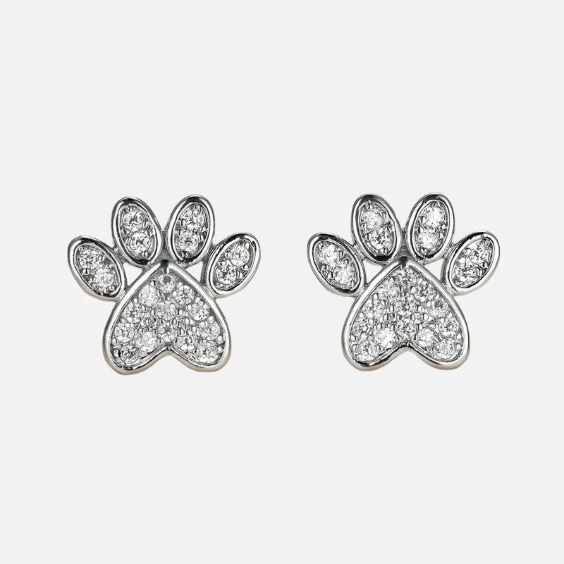 Clous d'oreilles en Zirconium Blanc – Design en Forme de Cœur