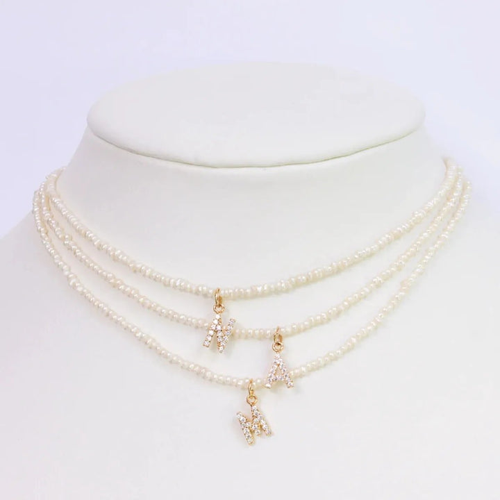 Collier Choker Initiale en Perle de Cristal Shelly®