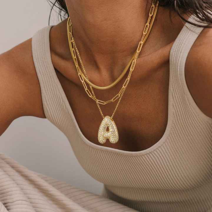 Collier Initiales Hailey Bubble