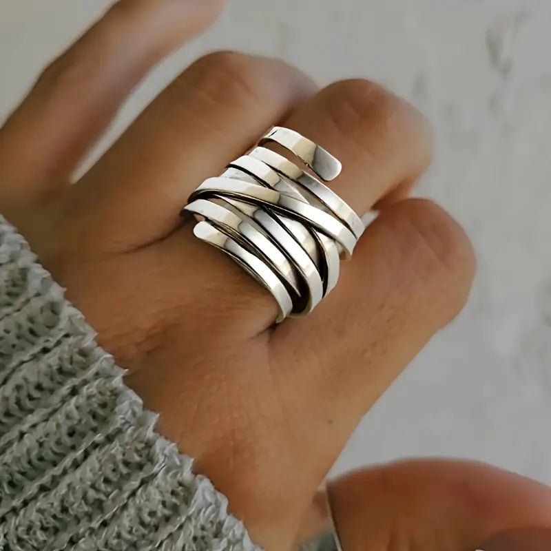 Bliss - Bague en Argent Épaisse Vintage