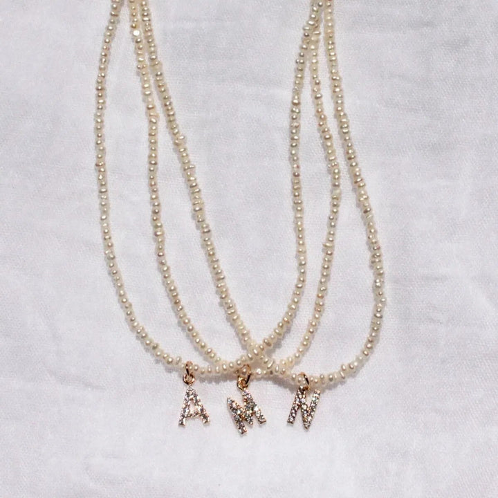 Collier Choker Initiale en Perle de Cristal Shelly®