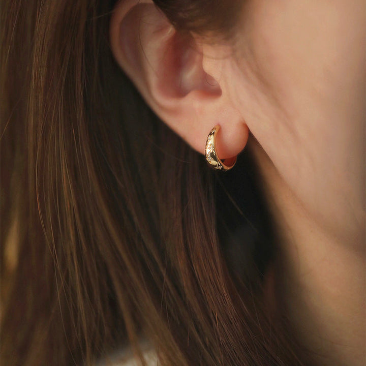 Boucles d'Oreilles en Argent Luxe et Plaqué Or