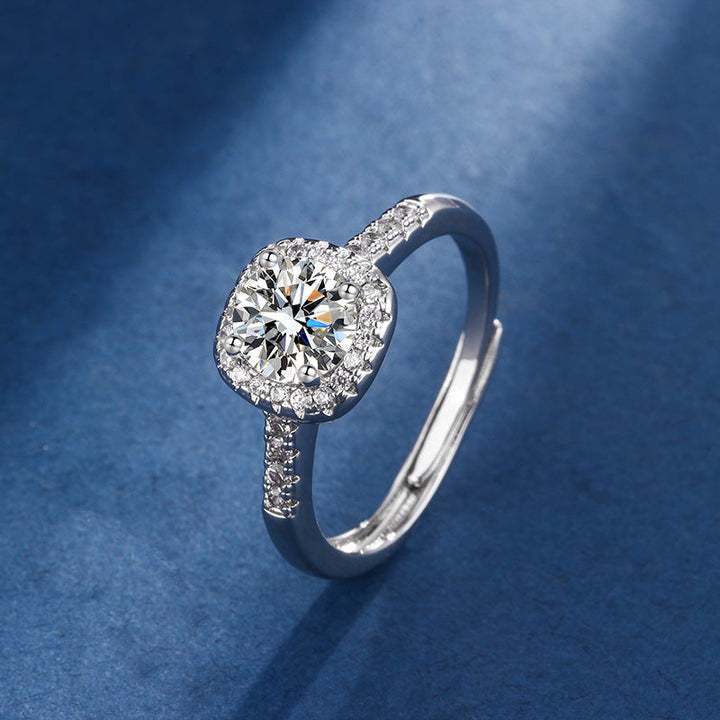 Ensemble de bijoux exclusif en or blanc Aria carré radieux