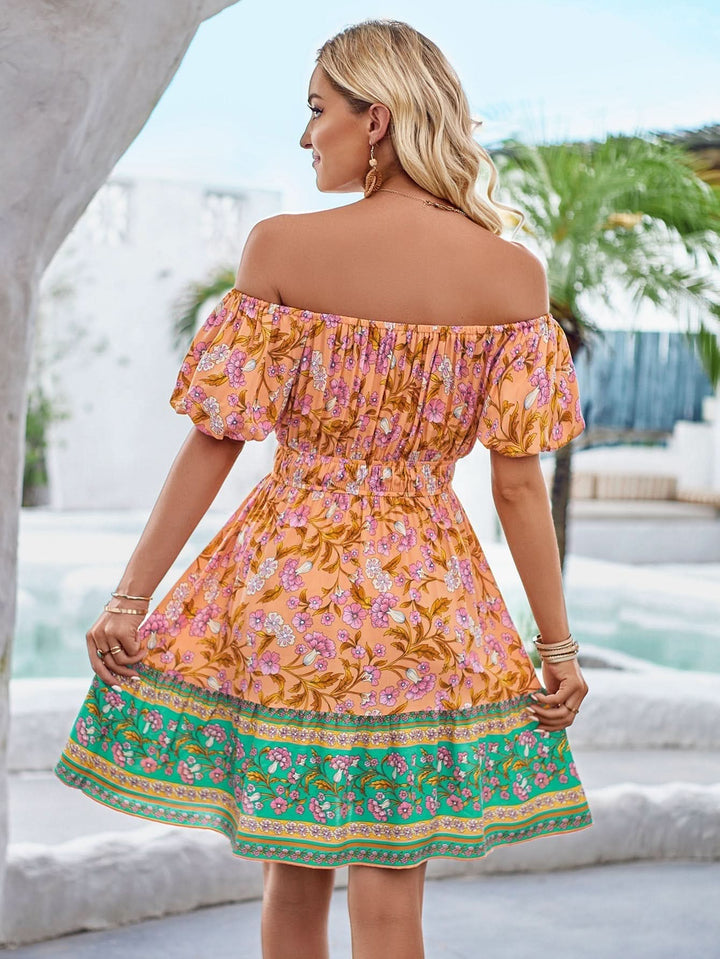 Morgane™| Robe imprimée à épaules dénudées