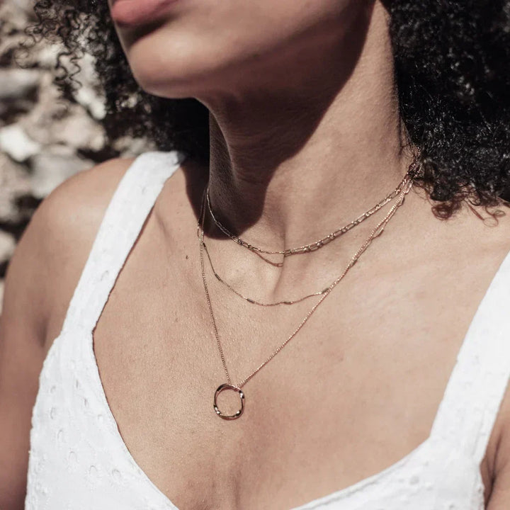 Collier Open Circle à Trois Rangées | Or