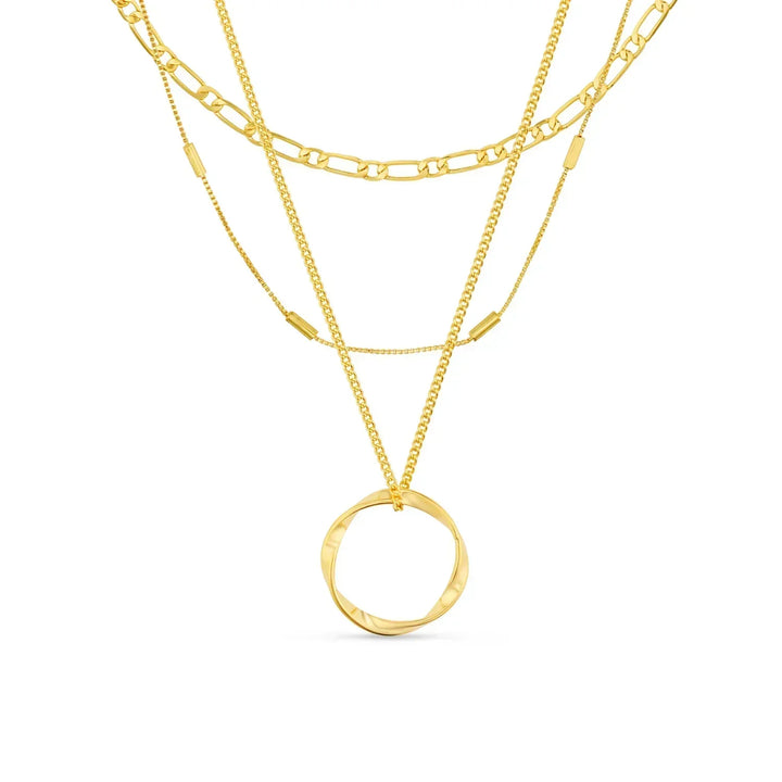 Collier Open Circle à Trois Rangées | Or