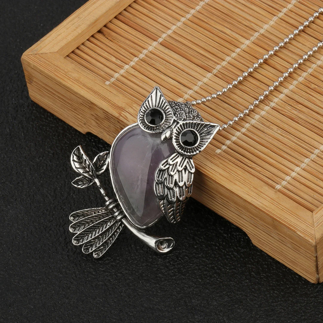 Pendentif en Cristal de Hibou Sagesse