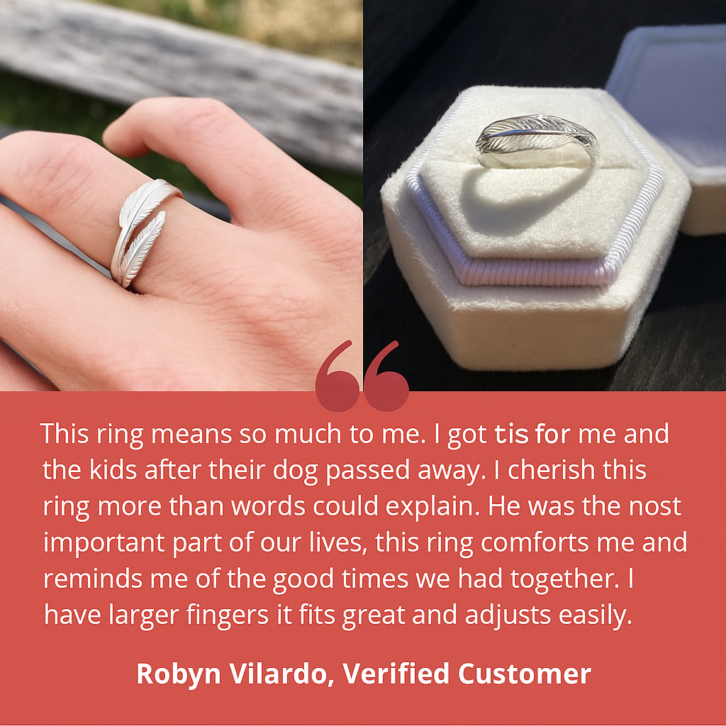 Plume D'un Ange - Bague Commémorative Ajustable