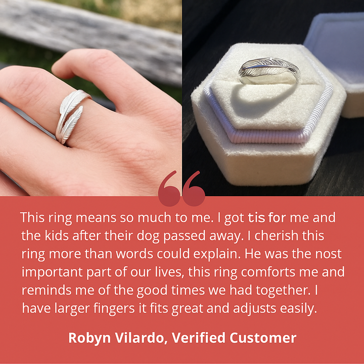 Plume D'un Ange - Bague Commémorative Ajustable