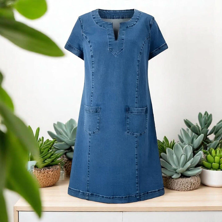 Morgane™ | Robe en denim confortable avec poches pratiques