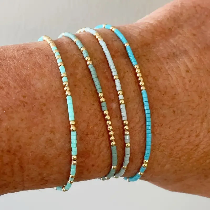 Ensemble de Bracelets en Perles Turquoise Chic Bohémien