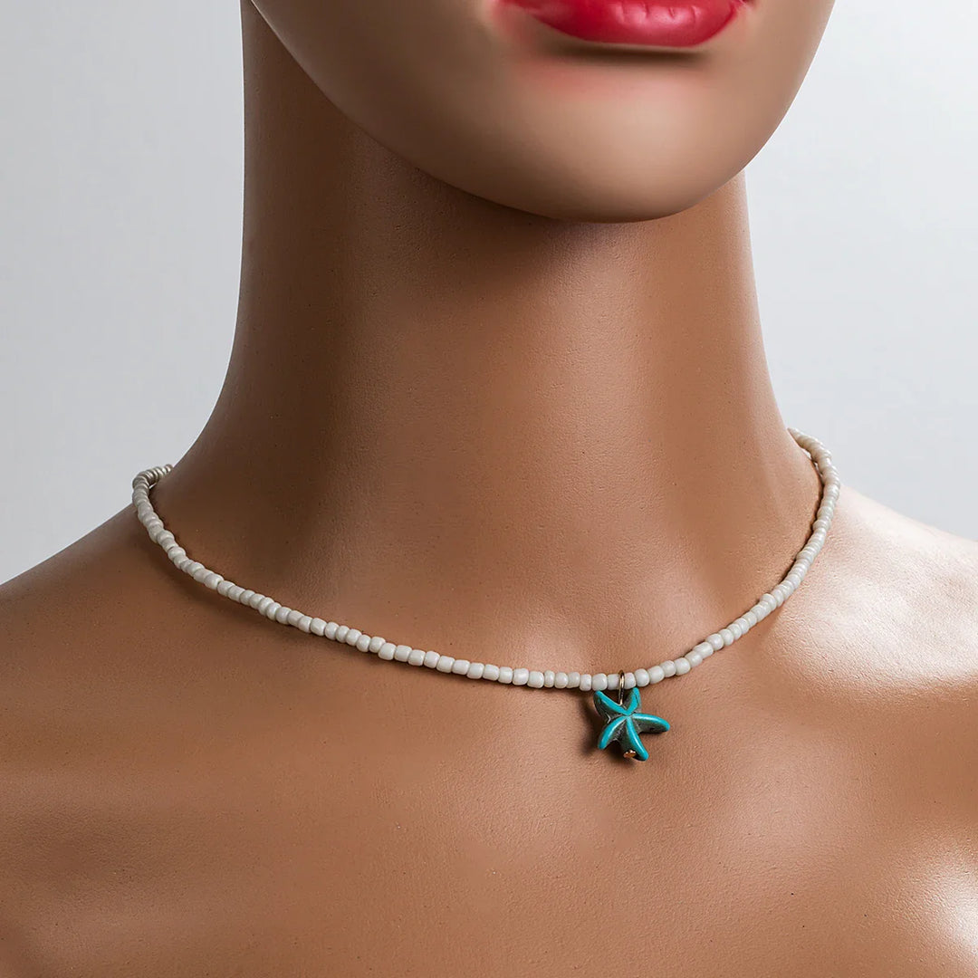 Collier Étoile de Mer Turquoise Chic Bohémien