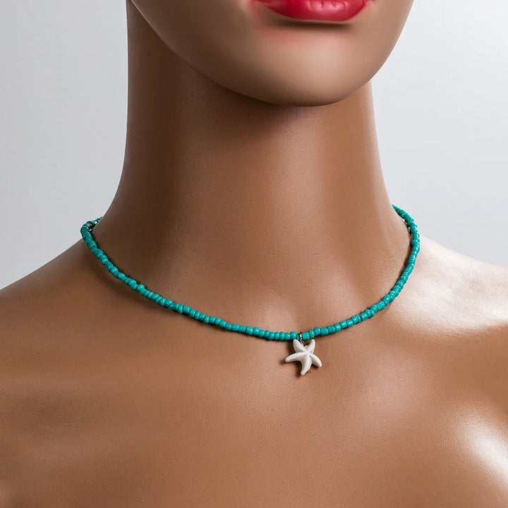 Collier Étoile de Mer Turquoise Chic Bohémien