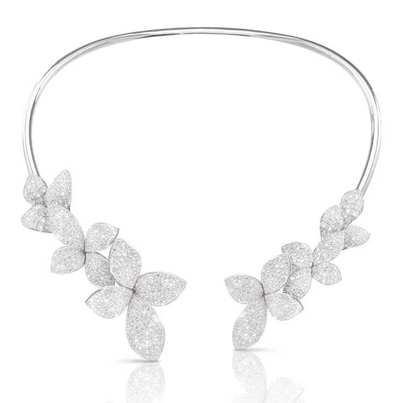 Collier en Cristal de Fleurs Élégant
