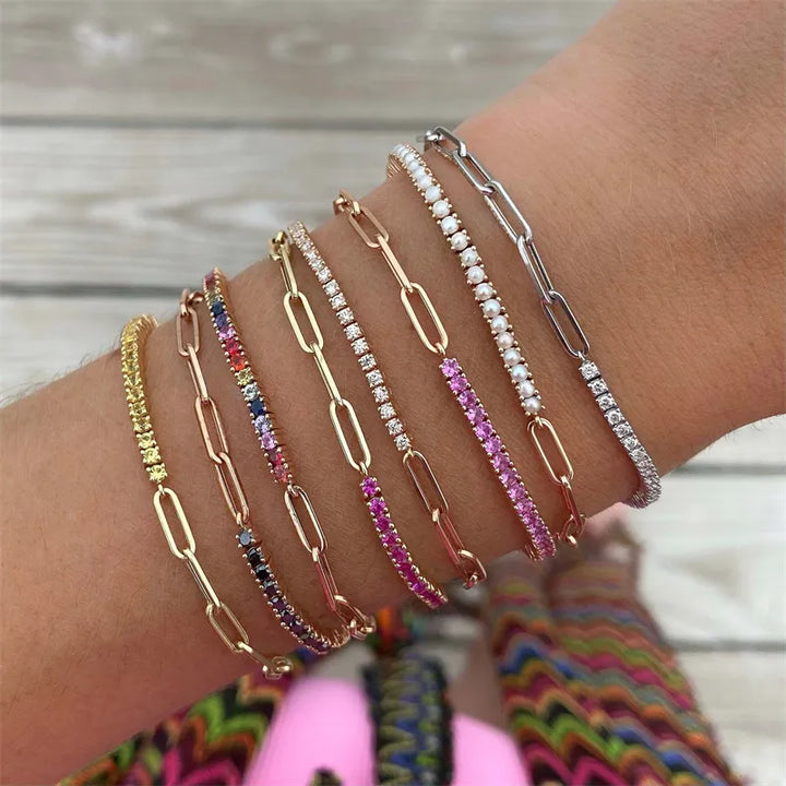 Bracelet de Tennis en Chaîne Paperclip Fae®