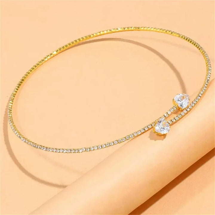 Collier Choker Cœur en Cristal