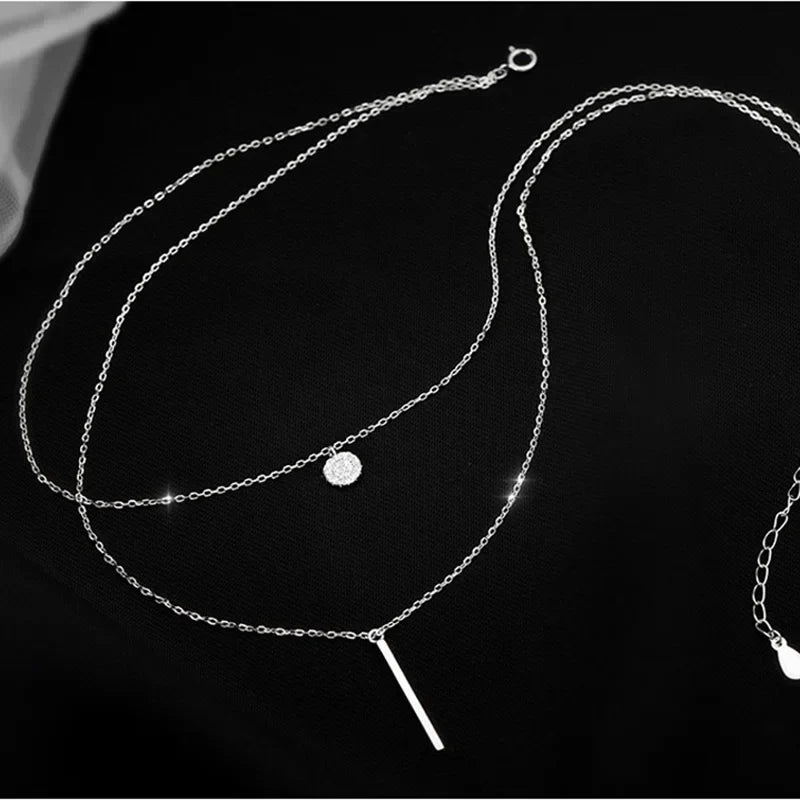Collier en argent sterling à double couche