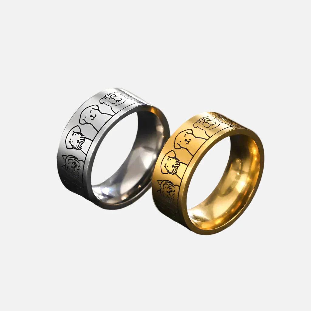 Bague en Acier Inoxydable pour Chien – Design Gravé pour Femmes