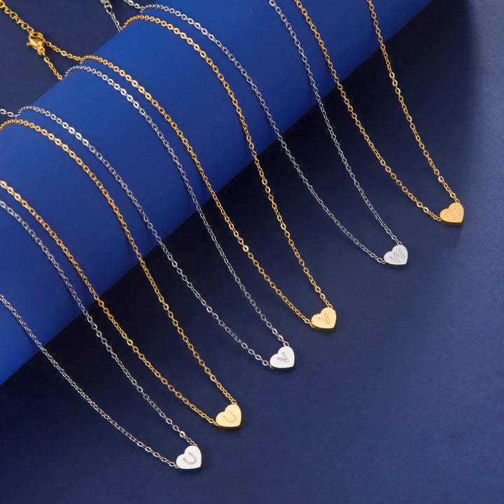Collier Choker Initial en Cœur Romantique