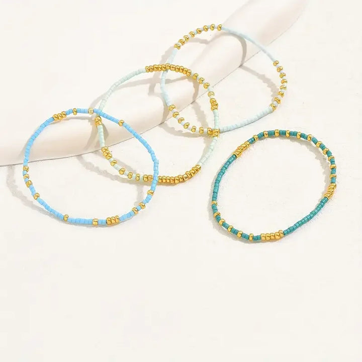 Ensemble de Bracelets en Perles Turquoise Chic Bohémien