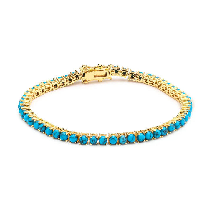 Bracelet Chaîne Élégant en Or et Turquoise