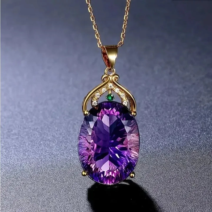 Collier Pendentif en Cristal et Opale Sophistiqué
