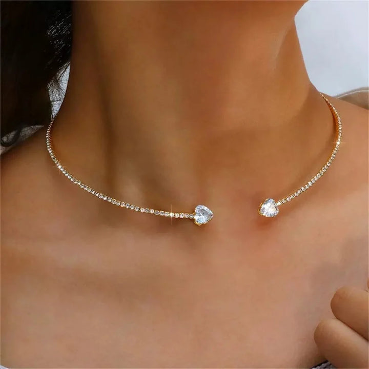 Collier Choker Cœur en Cristal