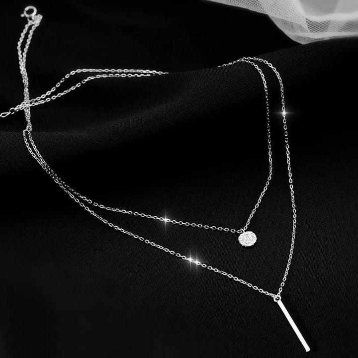 Collier en argent sterling à double couche
