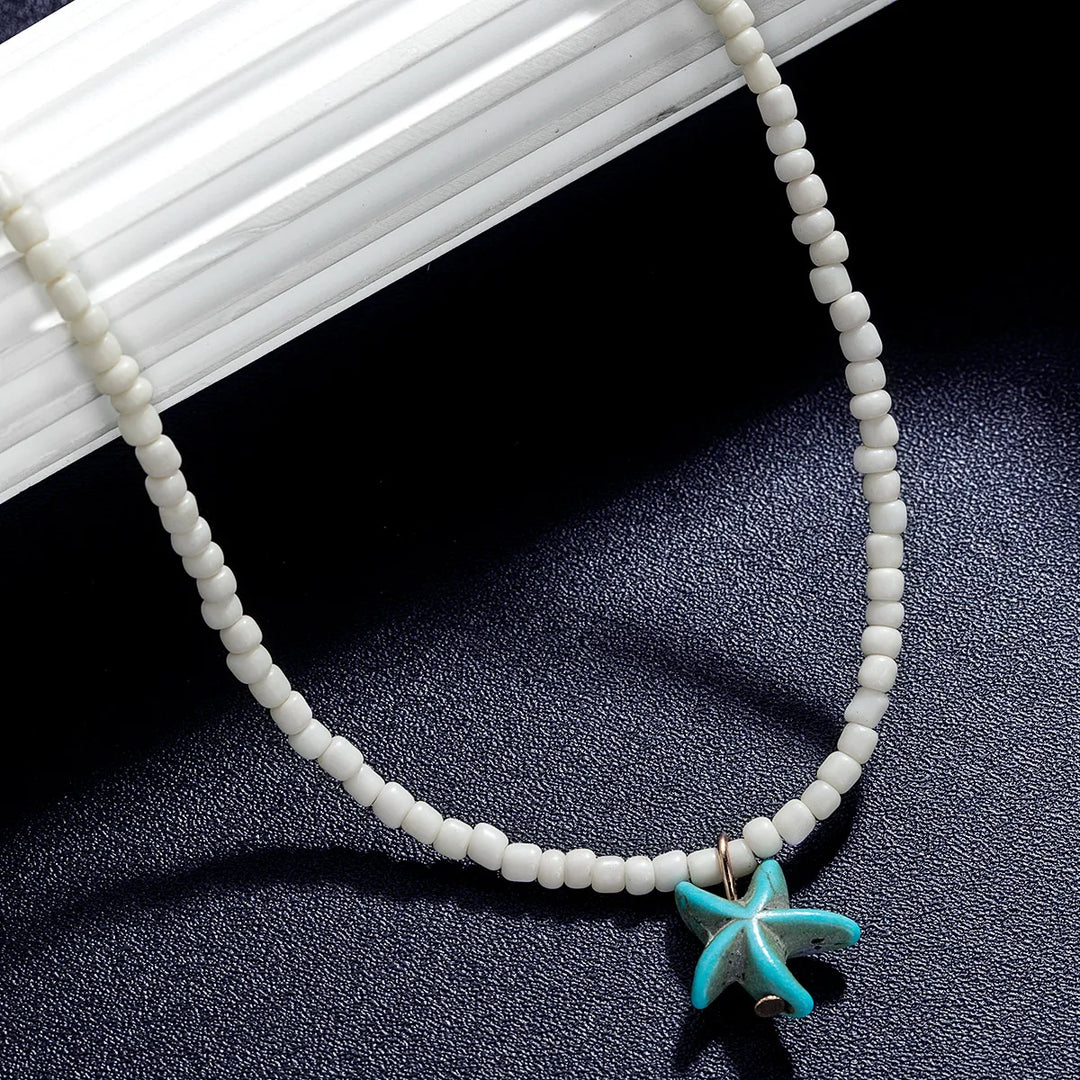 Collier Étoile de Mer Turquoise Chic Bohémien