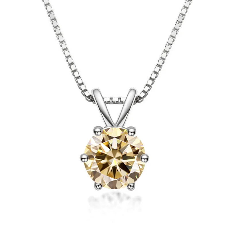 Collier Solitaire Élegant en Moissanite