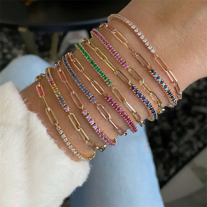 Bracelet de Tennis en Chaîne Paperclip Fae®