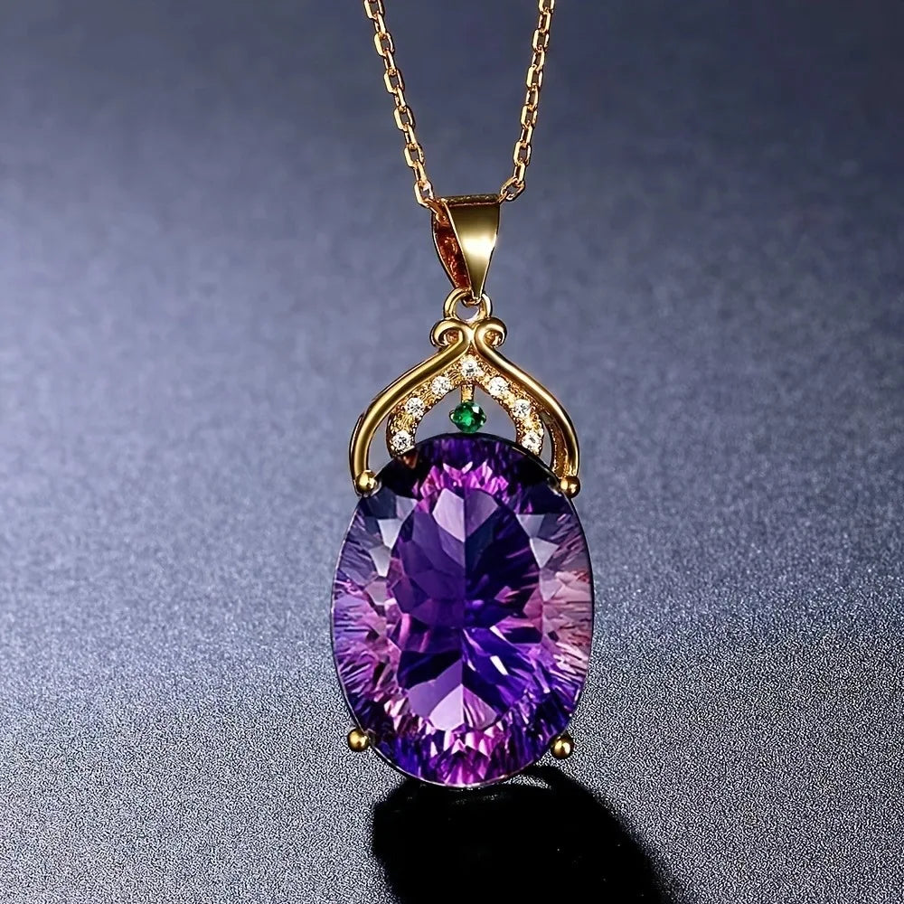 Collier Pendentif en Cristal et Opale Sophistiqué