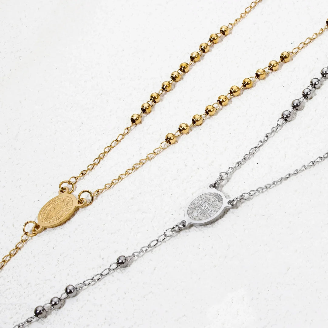 Collier de chapelet en acier inoxydable